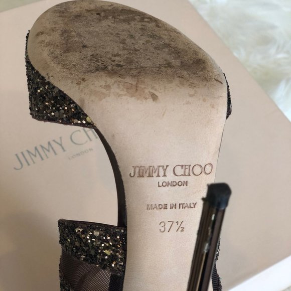 Jimmy Choo Leila Glitter Metallic mix size 37 37.5 - Picture 11 of 11